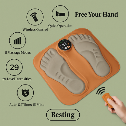 New 3D Electric EMS Foot Massager Pad With Remote, Smart Foldable Foot Muscle Stimulation Massage Mat Feet Relaxation Shaping