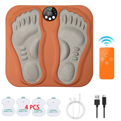 New 3D Electric EMS Foot Massager Pad With Remote, Smart Foldable Foot Muscle Stimulation Massage Mat Feet Relaxation Shaping